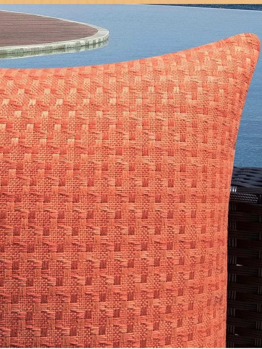 Orange Outdoor Waterproof Decorative Lumbar Pillow Cover 14 X 36